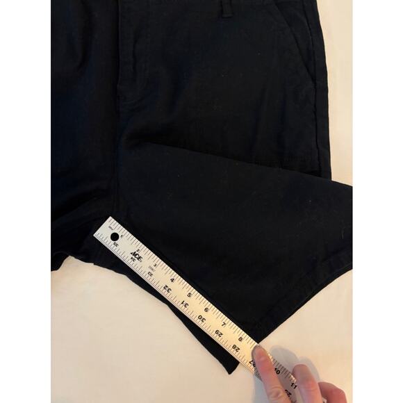 Caffe Marrakesh Black Flat Front Bermuda Casual Summer Stretch Shorts Size 16 - Picture 8 of 9